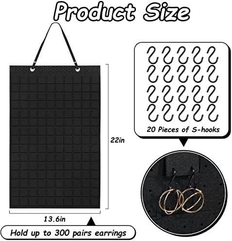 Caffox Wall Earring Holder with 20 Extra Hooks