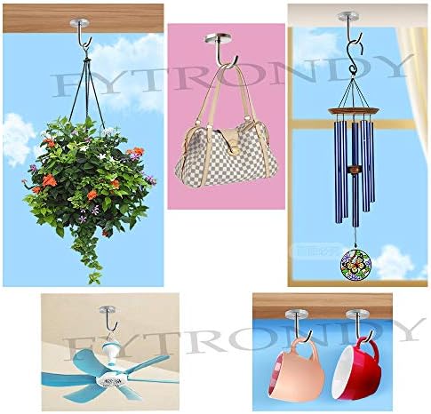Stainless Steel Ceiling Hooks with Screws 4 Pack