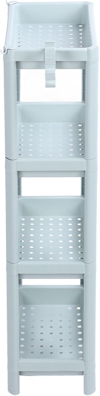 Narrow Metal Corner Shelf Unit 4 Tier Bathroom Storage