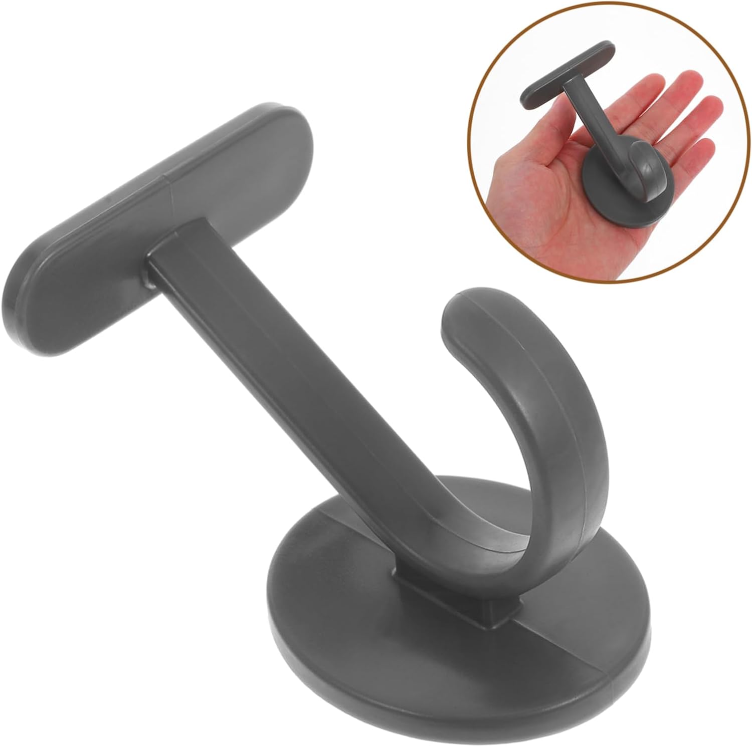 CHILDWEET 6pcs Heavy Duty Adhesive Wall Hooks Gray Design for Hats Bags Towels