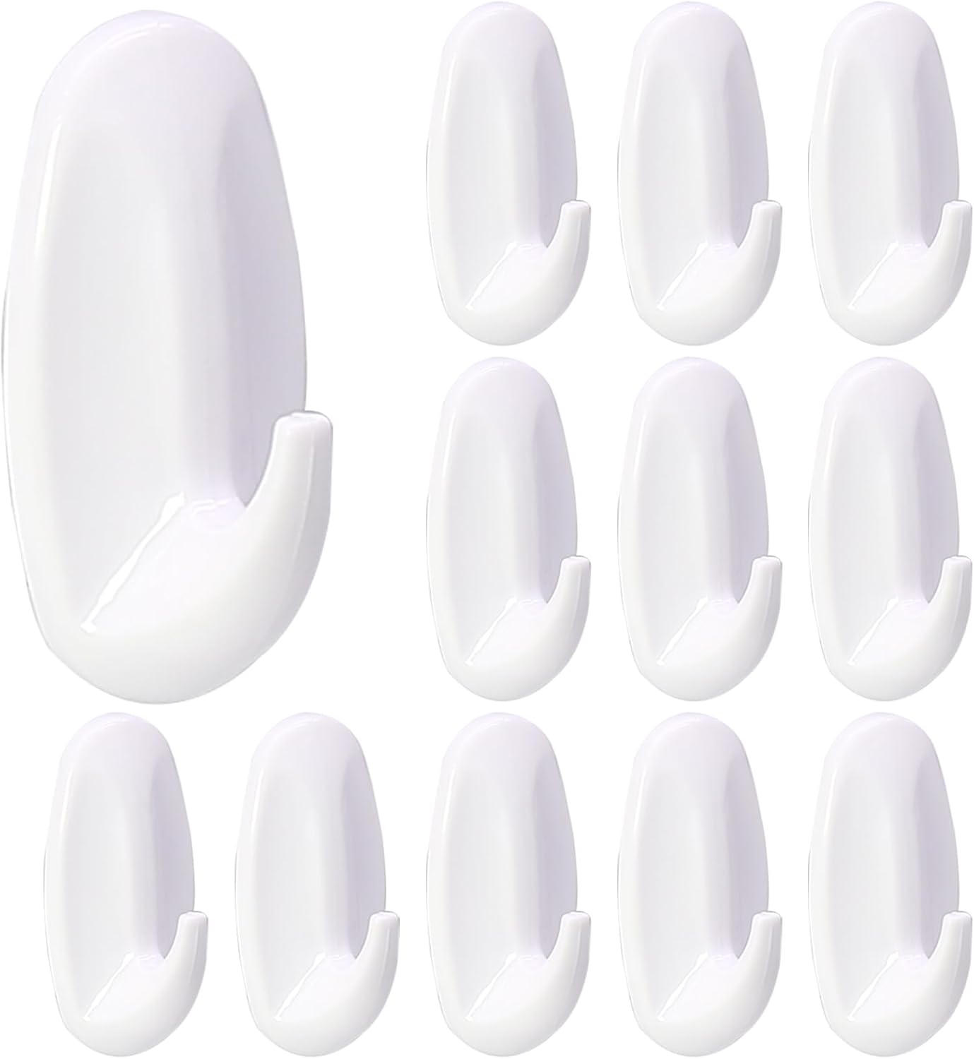 12 Pack Heavy Duty Utility Hooks 15 lb Capacity Self Adhesive Wall Hooks for Hanging Garlands Hats Towels Coats and More