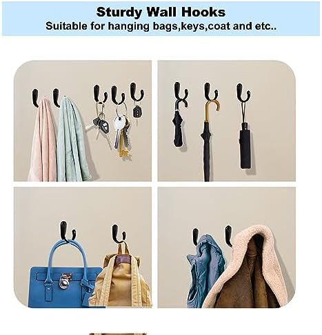 Kruodop 4 Pack Heavy Duty Wall Hooks