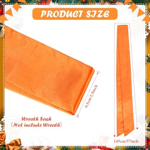 2Pcs Autumn Orange Satin Wreath Sash for Front Door