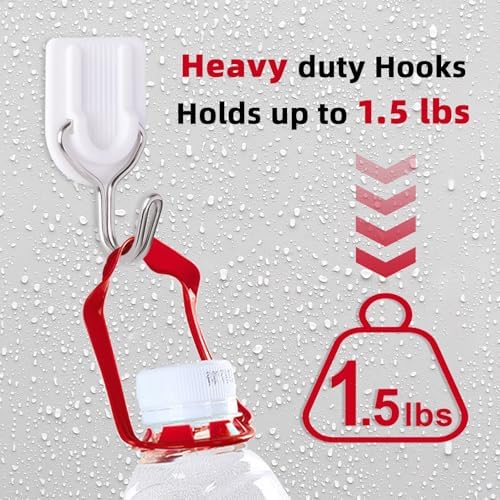 25 Heavy Duty Wire Hooks with Adhesive Strips Damage Free Removable for Keys Towels Hats and Coats