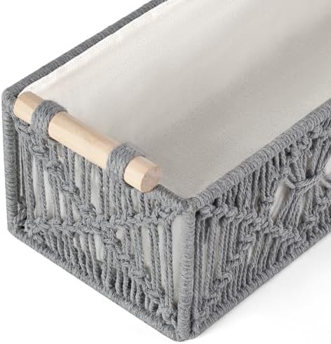 Mkono Macrame Storage Baskets Set of 2 Grey