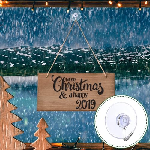 100 Pcs Mini Suction Cup Hooks for Glass Window with Hook and String Lights Holders