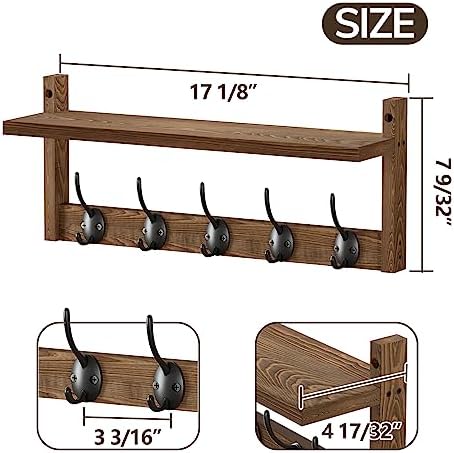 AMBIRD Wall Hooks with Shelf Organizer