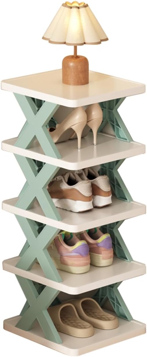 STEPMN 5-Tier Stackable Shoe Rack Organizer Green