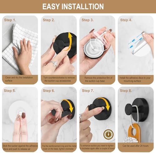 ZESLMG Suction Cup Hooks for Glass Wall 2 Pack