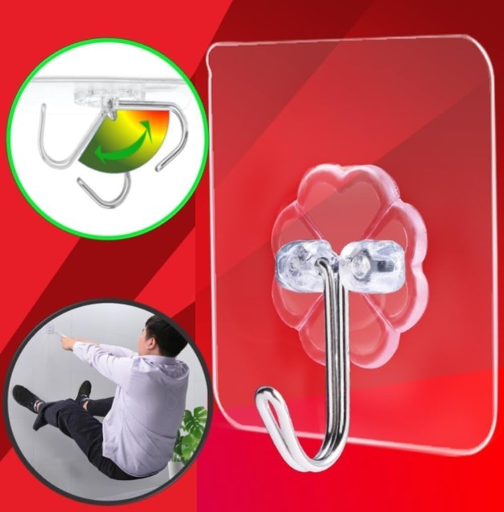 40pcs Heavy Duty Adhesive Hooks for Damage-Free Hanging