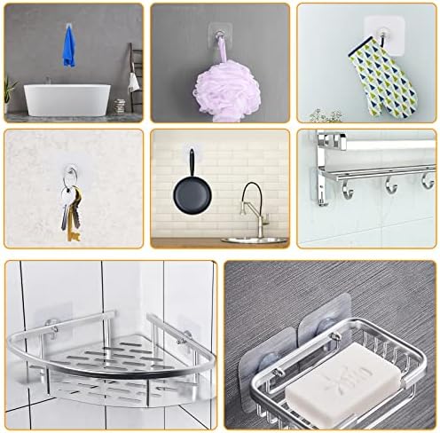 Muuruu Wall Hangers Without Nails 14-Pack Heavy Duty Adhesive Hooks