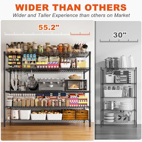 REIBII 857 Inch Heavy Duty Storage Shelving Unit with Wheels and Feet