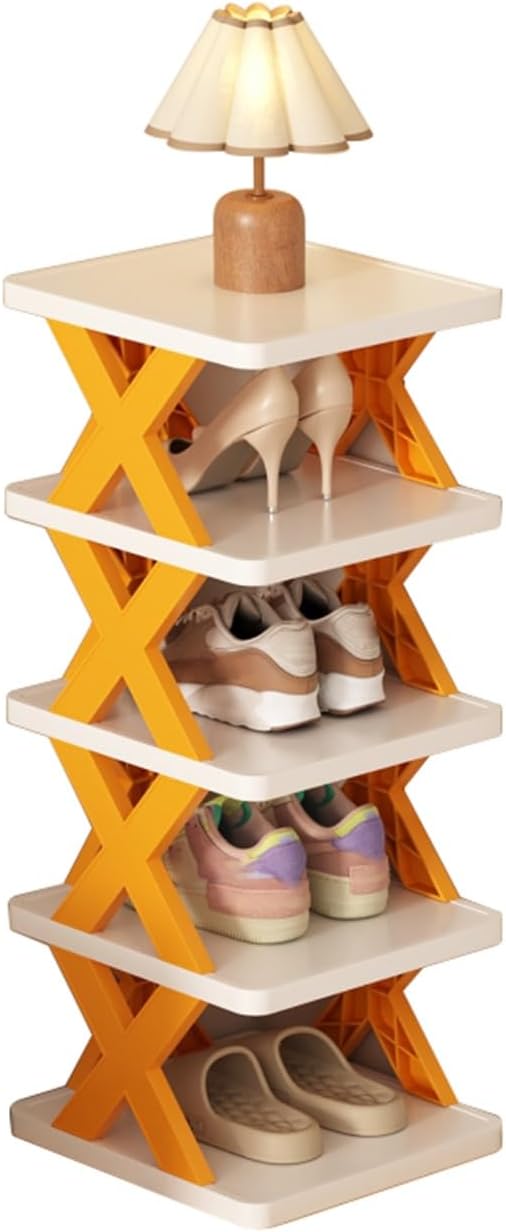 STEPMN 5-Tier Stackable Shoe Rack Organizer Orange