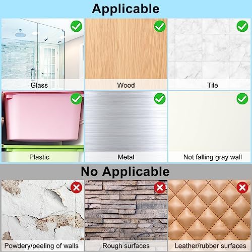 Vivinin 15 Pack Shower Caddy Adhesive Hooks No Drilling