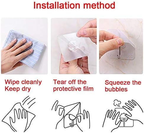 Heavy Duty Adhesive Hooks 14 Pack 33 lb Max Waterproof Oilproof Reusable