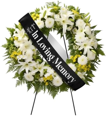 Funeral Sash for Casket or Wreath - Black 58x4 Inch