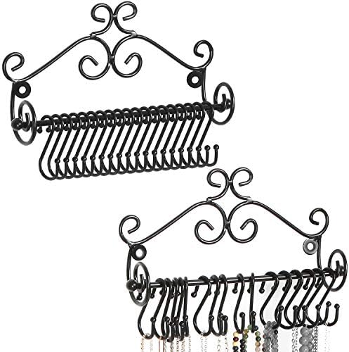 MyGift Set of 2 Wall Mounted Jewelry Organizers