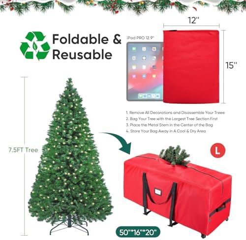 BALEINE Premium Wreath Container with 75ft Storage Bag