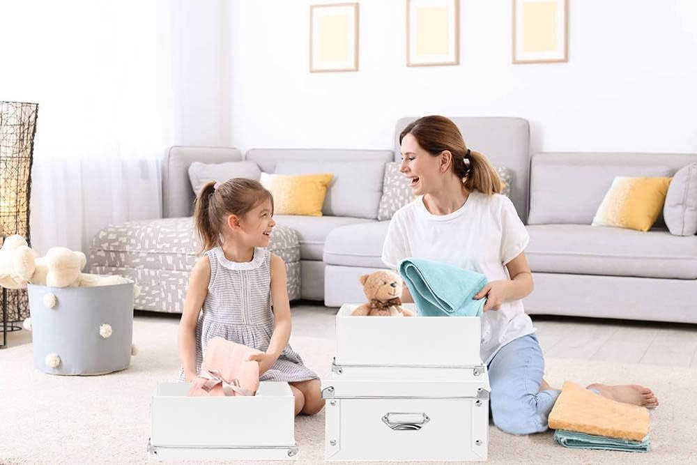 XUCHUN Decorative Storage Box Set of 3 with Waterproof Lids