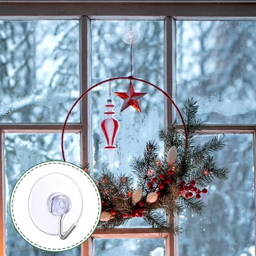 100 Pcs Mini Suction Cup Hooks for Glass Window with Hook and String Lights Holders