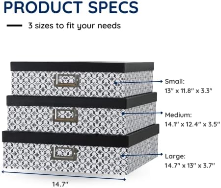 Soul Lane 3 Piece Black and White Storage Boxes with Lids
