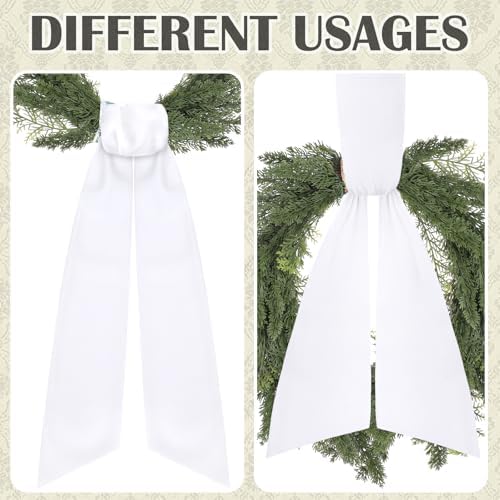 White Wreath Sash for Front Door - 2 Pack