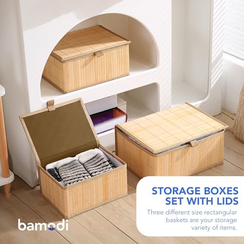 Bamodi Bamboo Storage Boxes Set of 3