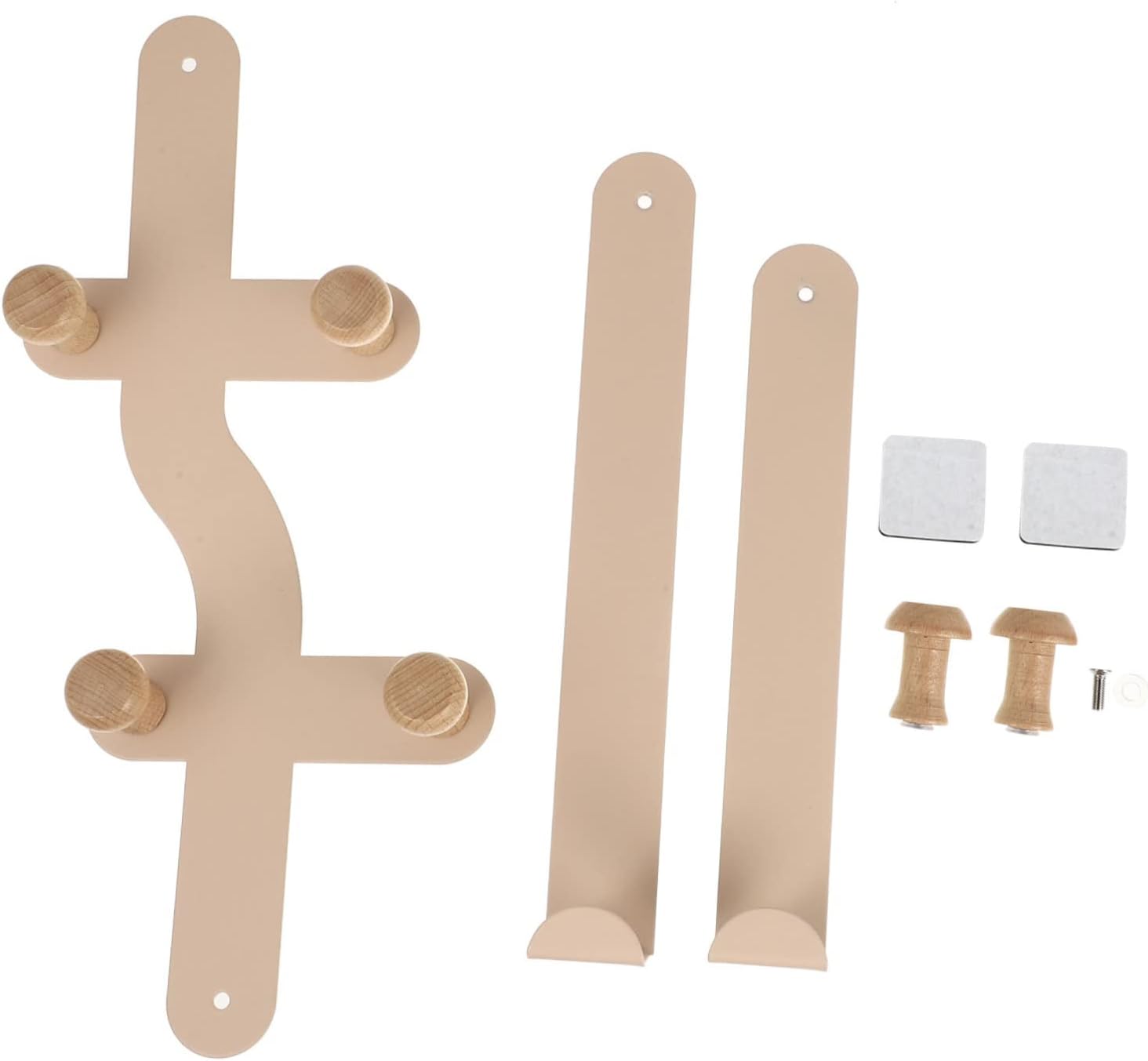 Cabilock Door Clothes Hanger Organizer with 6 Wooden Hooks No Drill Easy Installation