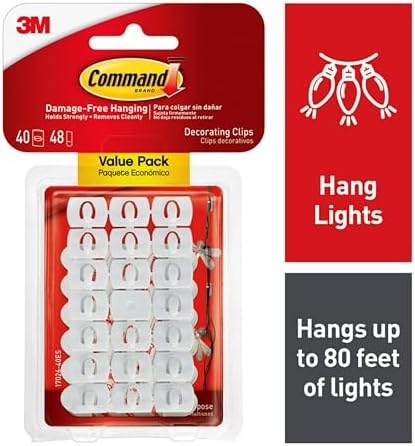 Command Decorating Clips 40 Clips 48 Strips Damage-Free Hanging