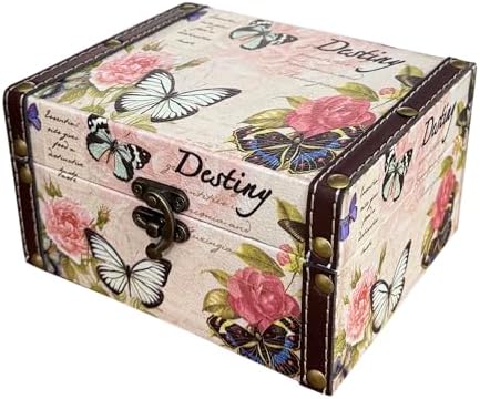 Butterfly Jewelry Box Pink Storage Decorative Box for Jewelry Trinkets and Photos