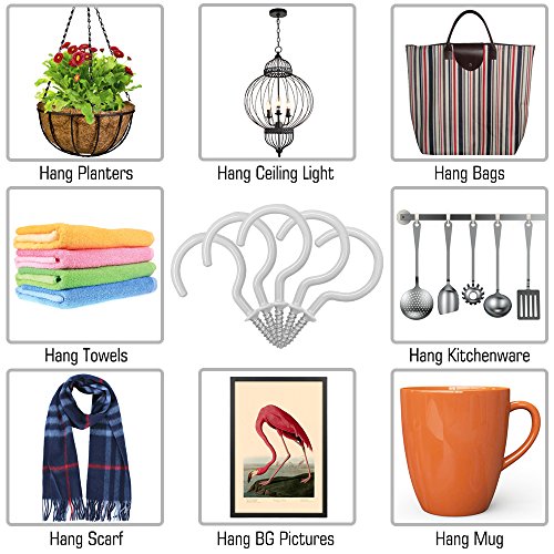 25 Pack Vinyl Ceiling Hooks for Indoor and Outdoor Use - White