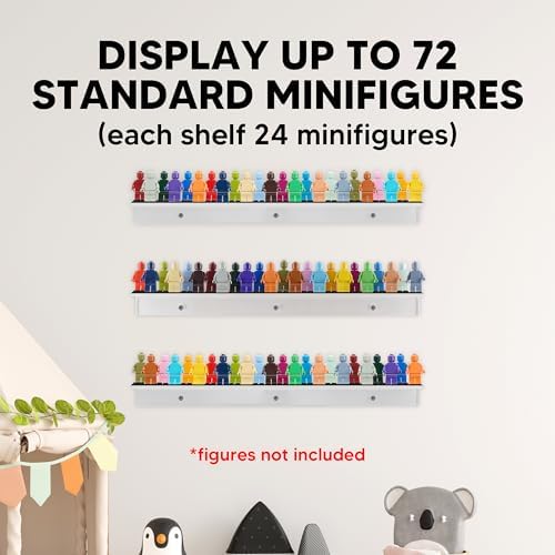 3-Pack Minifigure Display Case With Acrylic Shelves And Black Baseplates