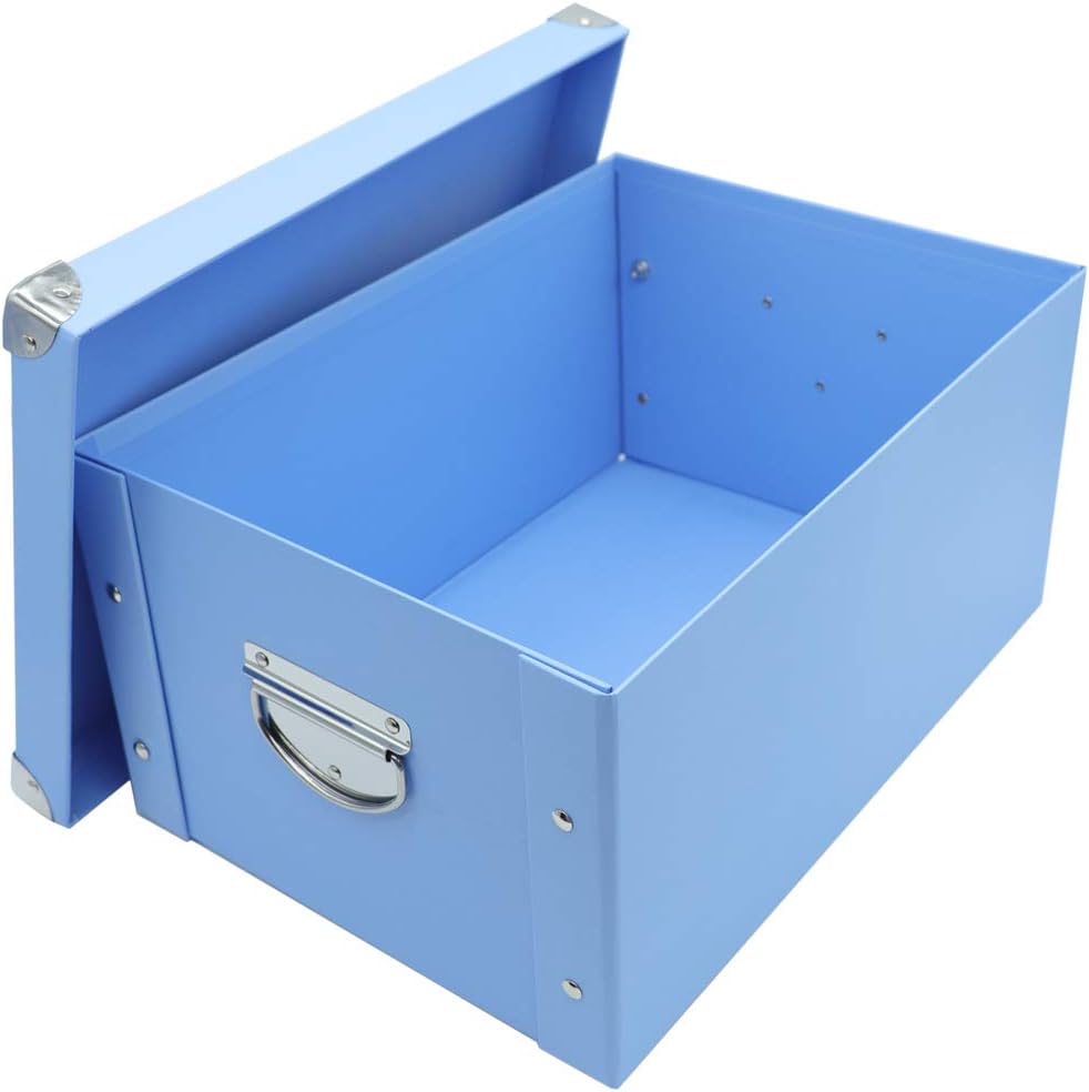 GUOZI Collapsible Storage Box with Handles and Metal Corners