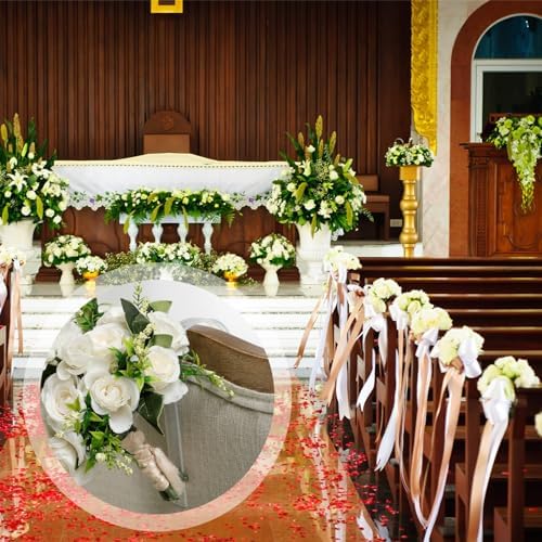 24 Pcs Clear Plastic Pew Clips for Wedding Decor