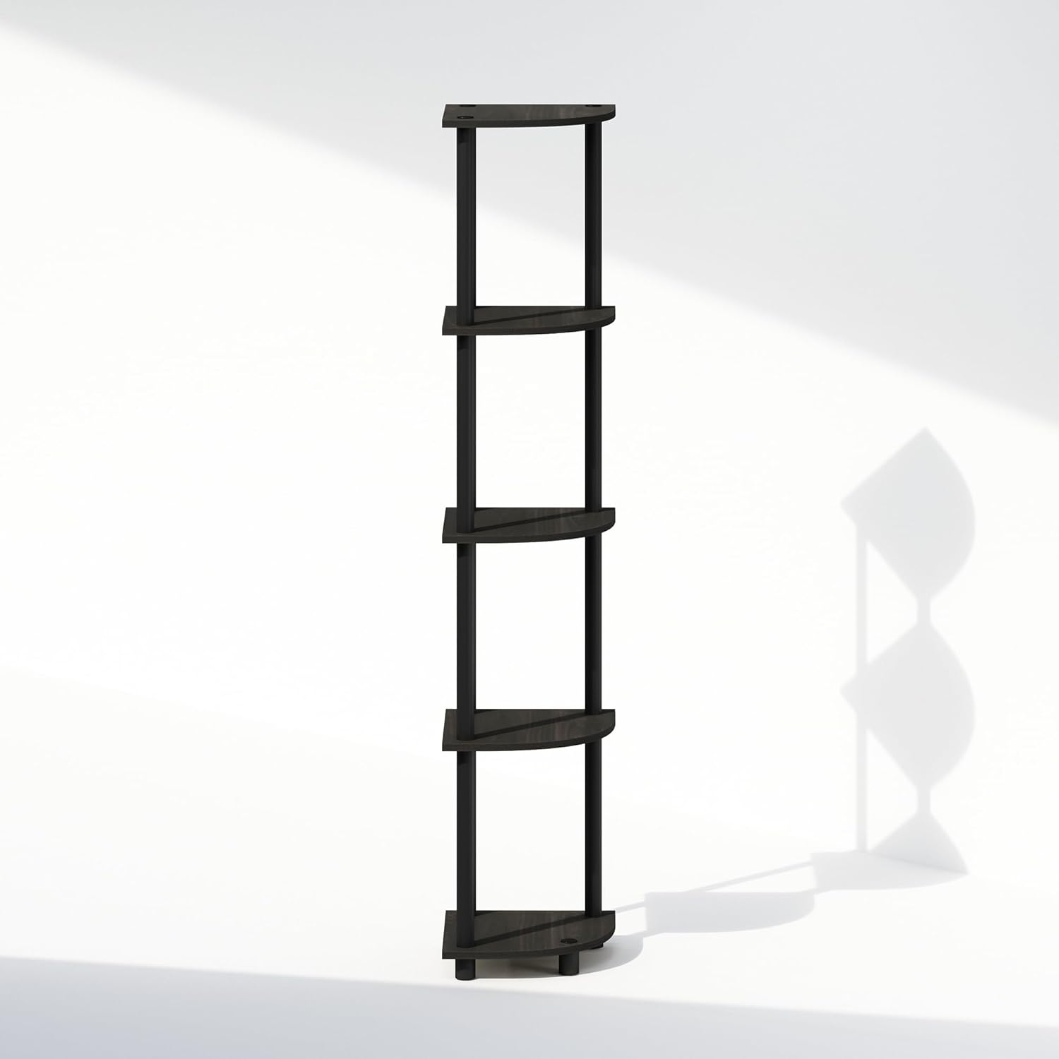 Furinno Turn-N-Tube 5 Tier Corner Display Rack in Black
