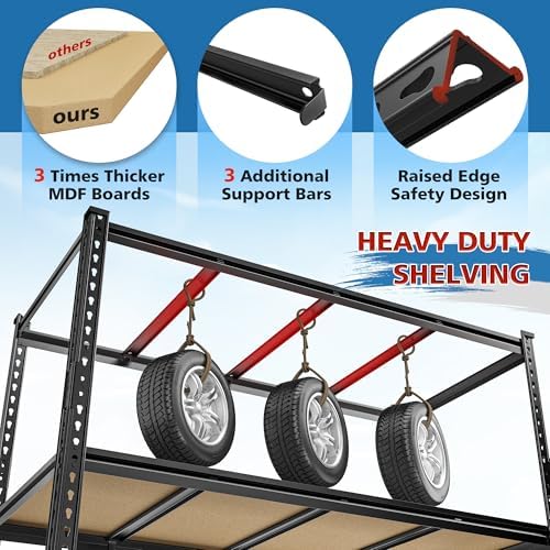 Heavy Duty Adjustable Metal Shelf Unit 838 H 598 W 3000LBS Storage Shelves