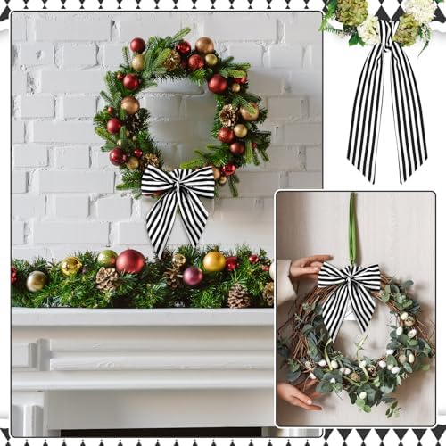 XunYee 6 Piece Black and White Wreath Sash Set