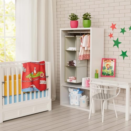 YOUDENOVA Hanging Closet Organizer 3-Shelf Beige