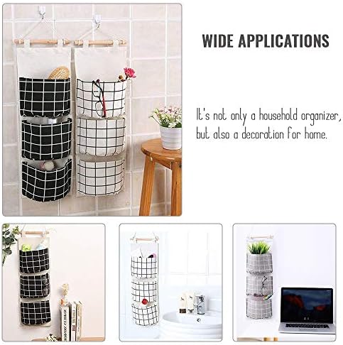 AUHOKY 3Pcs Wall Hanging Storage Organizer with 3 Pockets