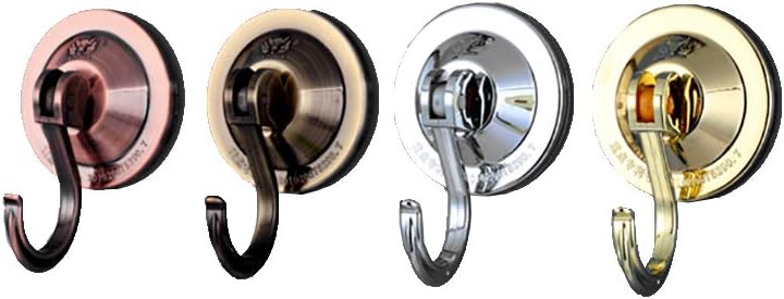 Powerful Suction Cup Hooks 4-Pack Antique Gold