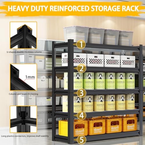 3020LBS Heavy Duty 5-Tier Metal Shelving Unit