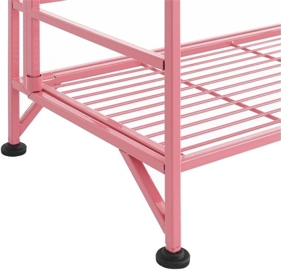 Convenience Concepts Xtra Storage Shelves Pink 3 Tier Folding Metal Organizer Unit