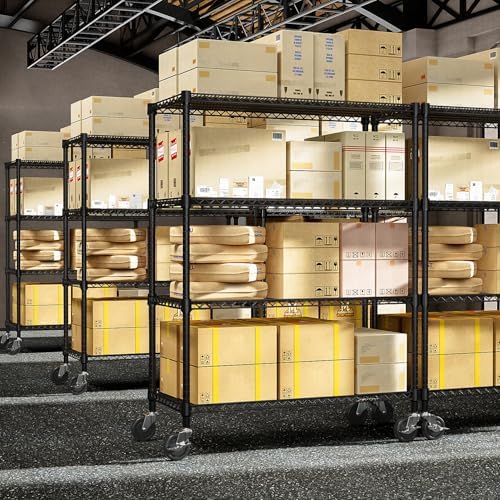 Heavy Duty 4 Tier Metal Shelving Unit Black