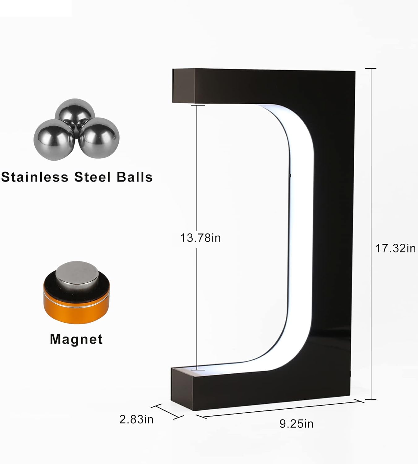 DuliCube Levitating Shoe Display Floating Shelf with LED Light and Magnetic Rotation