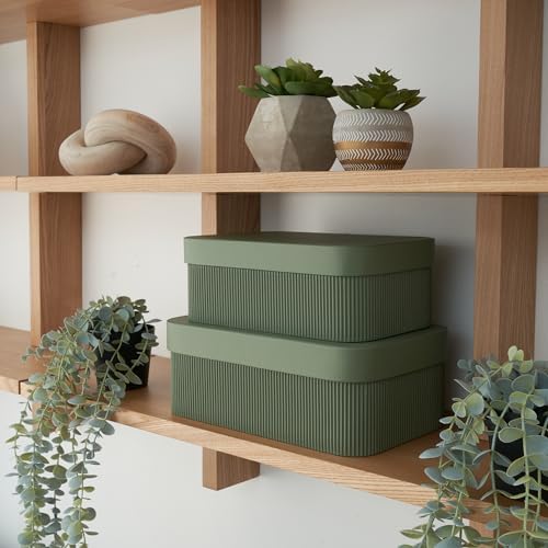 ZICOTO Decorative Storage Boxes with Lids Set of 2