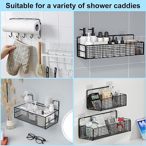 Vivinin 15 Pack Shower Caddy Adhesive Hooks No Drilling