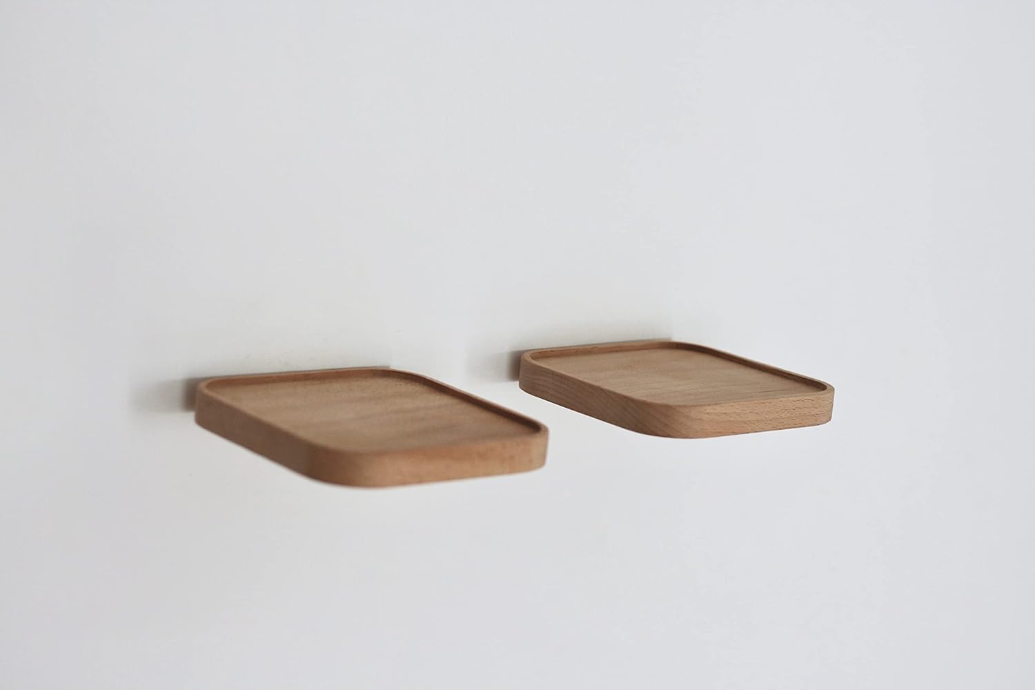Wooden Floating Shelf Set of 2 Square Design