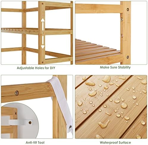 Bamjoy 6 Tier Bamboo Shelf Storage Unit