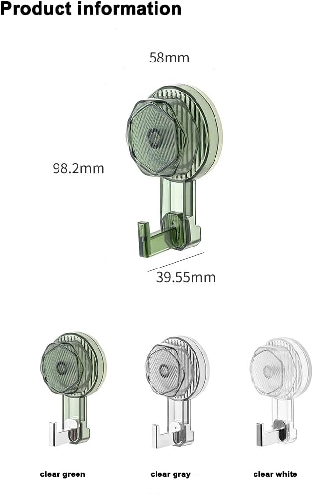 3 Pack Heavy Duty Vacuum Suction Cup Hooks for Wreaths and More
