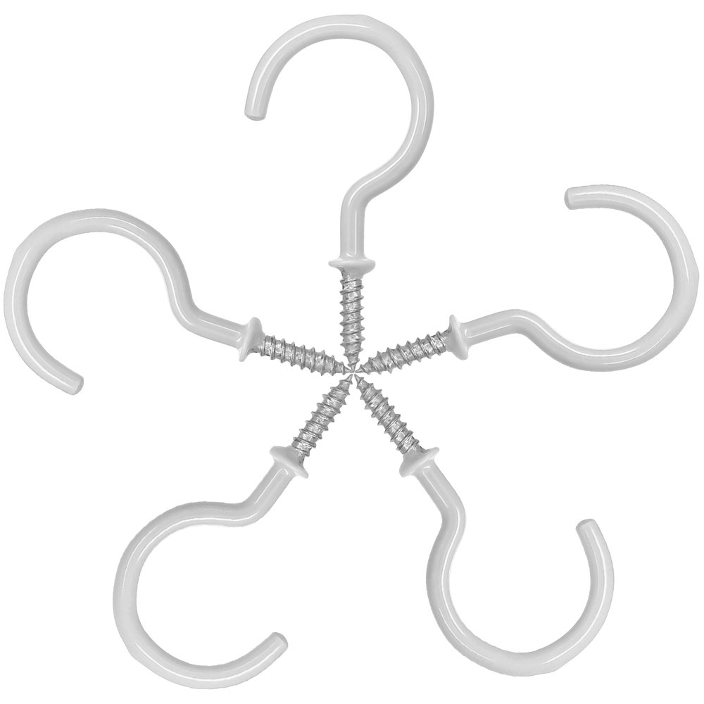 25 Pack Vinyl Ceiling Hooks for Indoor and Outdoor Use - White